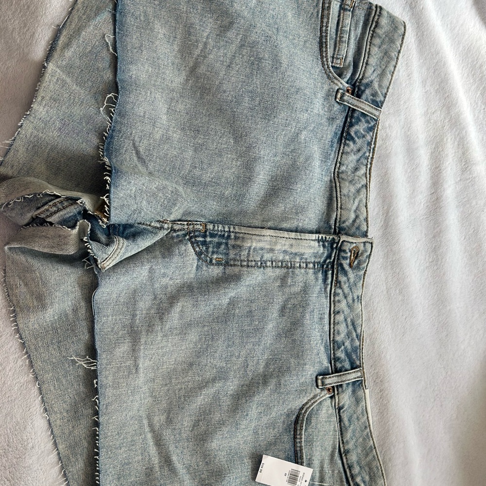 Old Navy Blue Jean Shorts with Frayed Hem and Vintage Look